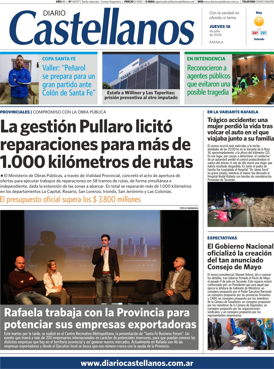 Tapa y diario Castellanos...Informate!!